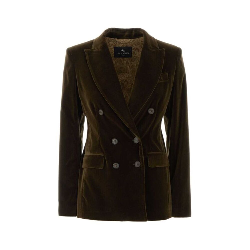 Etro Women Mud Stretch Velvet Blazer